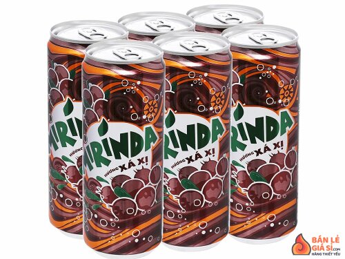 6 lon nước ngọt Mirinda hương xá xị 330ml