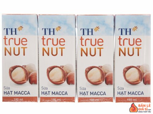 Lốc 4 hộp sữa hạt macca TH True Nut 180ml