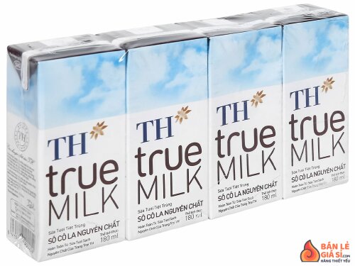 Lốc 4 hộp sữa tươi tiệt trùng socola TH true MILK 180ml