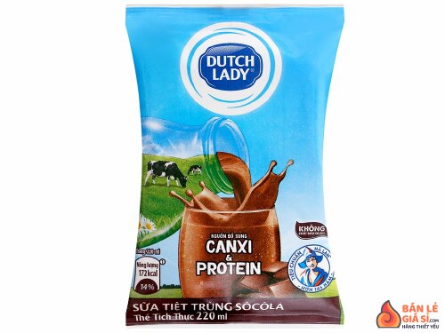 Sữa tiệt trùng socola Dutch Lady Canxi & Protein bịch 220ml