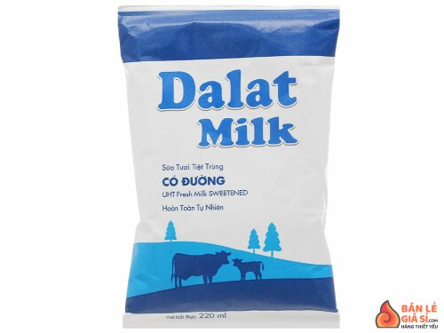 Sữa tươi tiệt trùng có đường Dalat Milk bịch 220ml