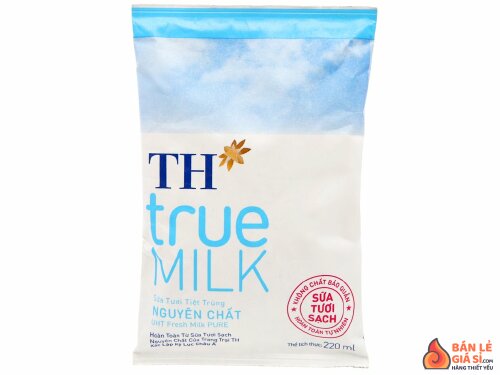 Sữa tươi tiệt trùng nguyên chất không đường TH true MILK bịch 220ml