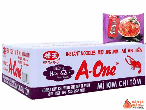 Thùng 30 gói mì A-One kim chi tôm 85g