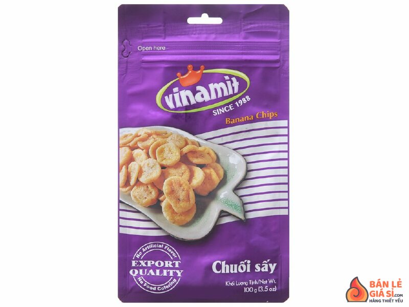 Chuối sấy giòn Vinamit túi 100g