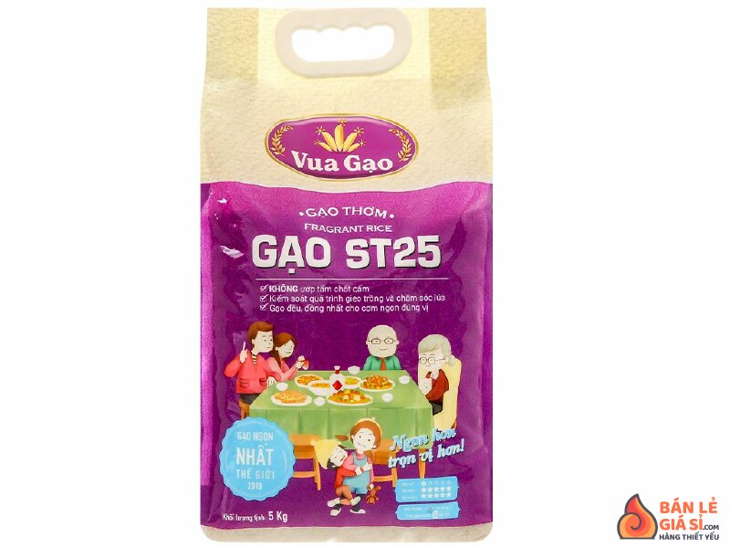 Gạo thơm Vua Gạo ST25 túi 5kg