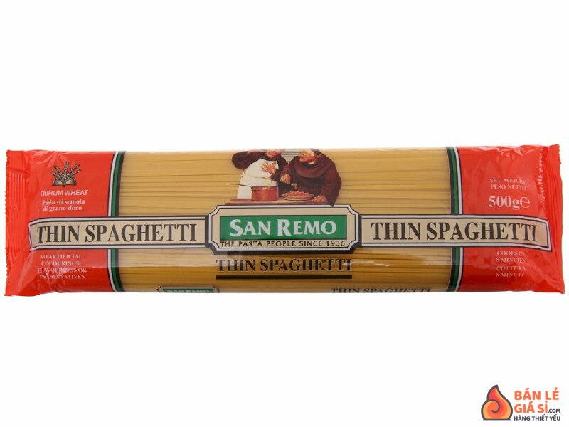 Mì Spaghetti số 4 sợi mảnh San Remo gói 500g