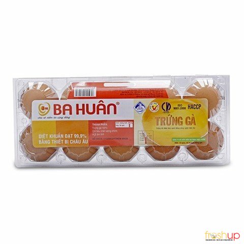 Trứng gà Ba Huân hộp 10 quả