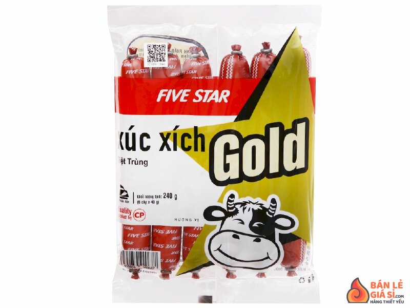 Xúc xích bò tiệt trùng Five Star Gold C.P gói 240g