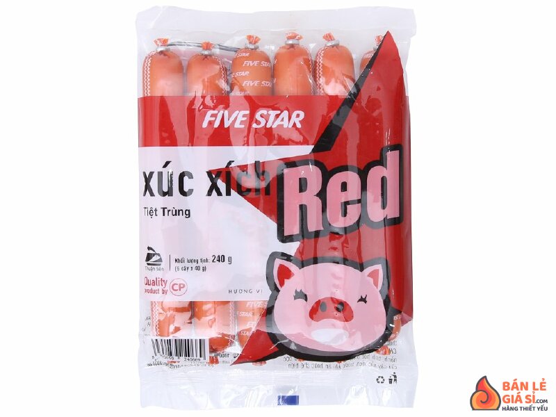 Xúc xích heo tiệt trùng Red Five Star C.P gói 240g