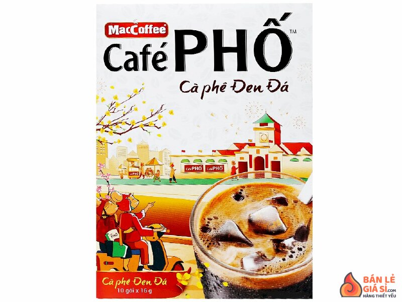 Cà phê đen đá MacCoffee Café Phố 160g (10 gói x 16g)