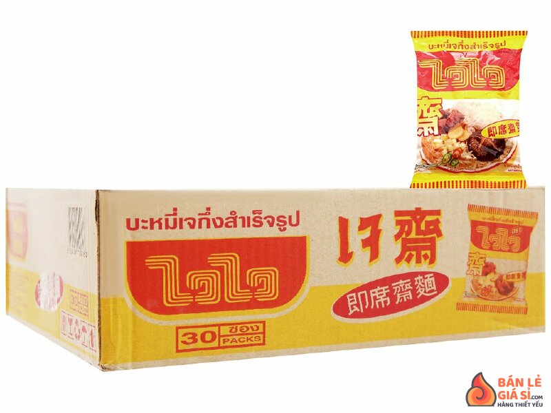 Thùng 30 gói mì chay Waiwai 60g