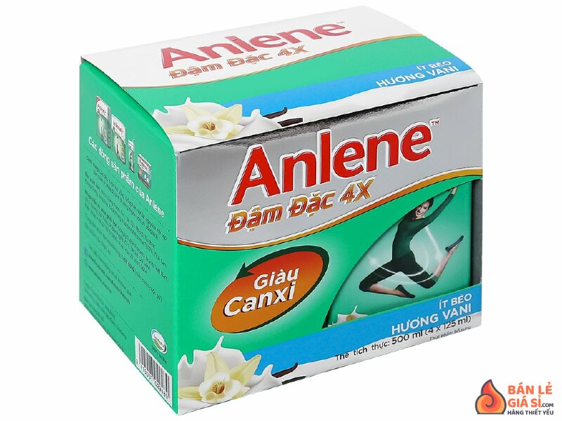 Lốc 4 hộp sữa bột pha sẵn Anlene Đậm đặc 4X vani 125ml