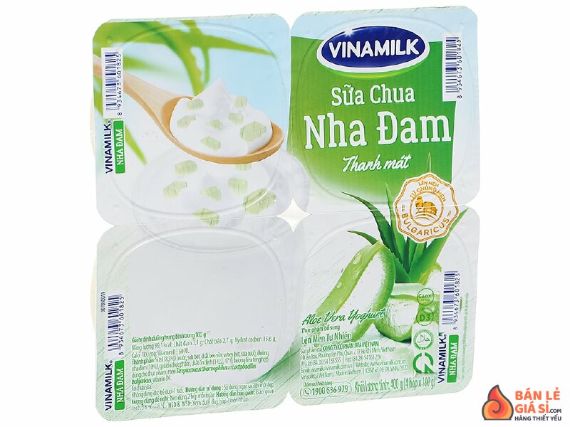 Lốc 4 hộp sữa chua Vinamilk nha đam 100g