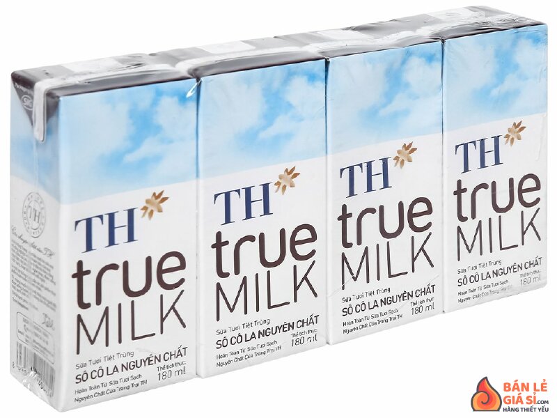 Lốc 4 hộp sữa tươi tiệt trùng socola TH true MILK 180ml