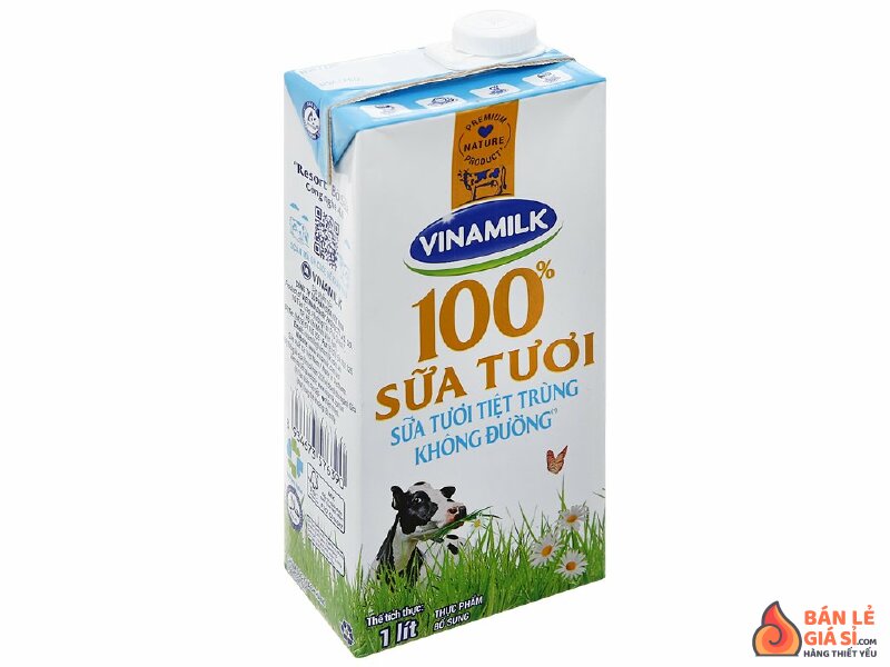 Sữa tươi không đường Vinamilk hộp 1 lít