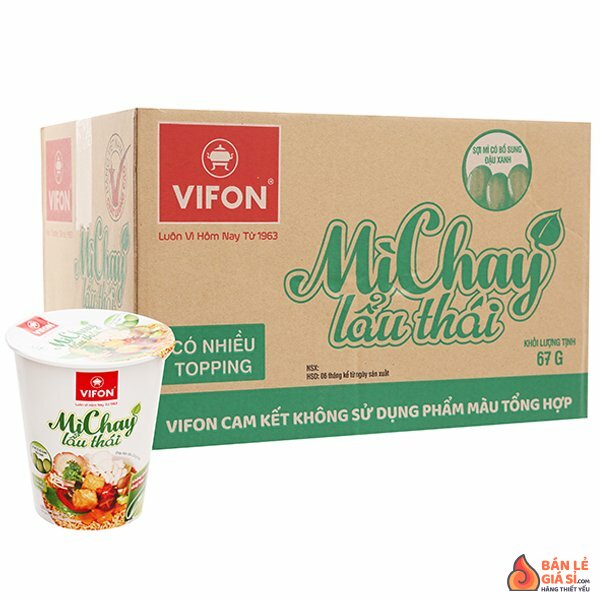 Thùng 24 ly mì chay Vifon lẩu thái 67g