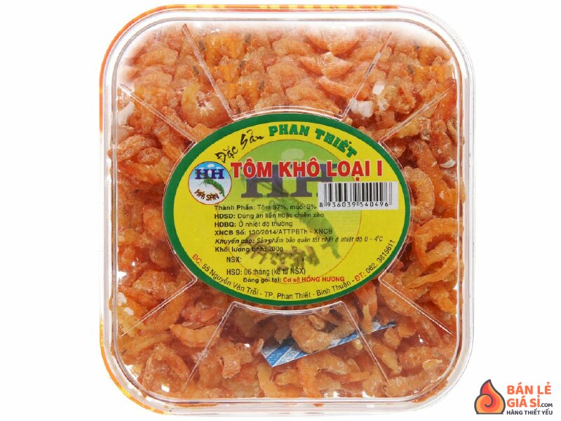 Tôm khô loại 1 Hồng Hương hộp 200g